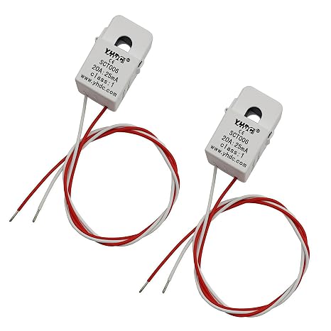 2PCS SCT006 20A 25mA Non-invasive Split Core Current Transformer 0-20A Open Close Transformer Sensor (20A 25mA)