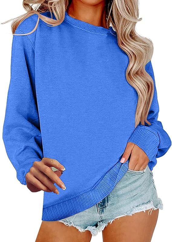 Sweatshirt for Women Casual Crew Neck Oversized Sweatshirt lightweight Long Sleeve hoodies Fall Pullover Sweaters