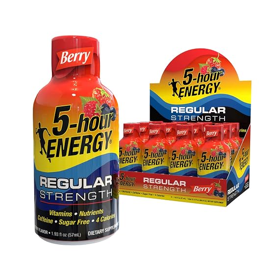 Living Essentials 5 Hour Energy Supplements, Berry, 12 Count