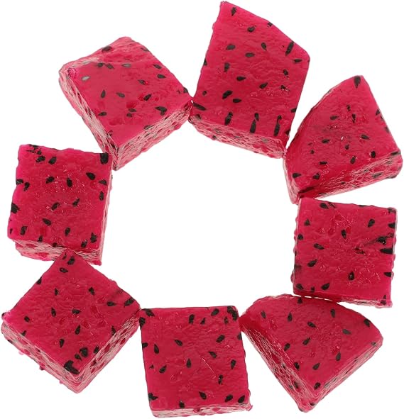 Realistic Fake Fruit Blocks 10pcs Plastic Fruit Model | Slices and Blocks Form, Party and DIY Salad Use, Assorted Fruit Appearance for Display Decor