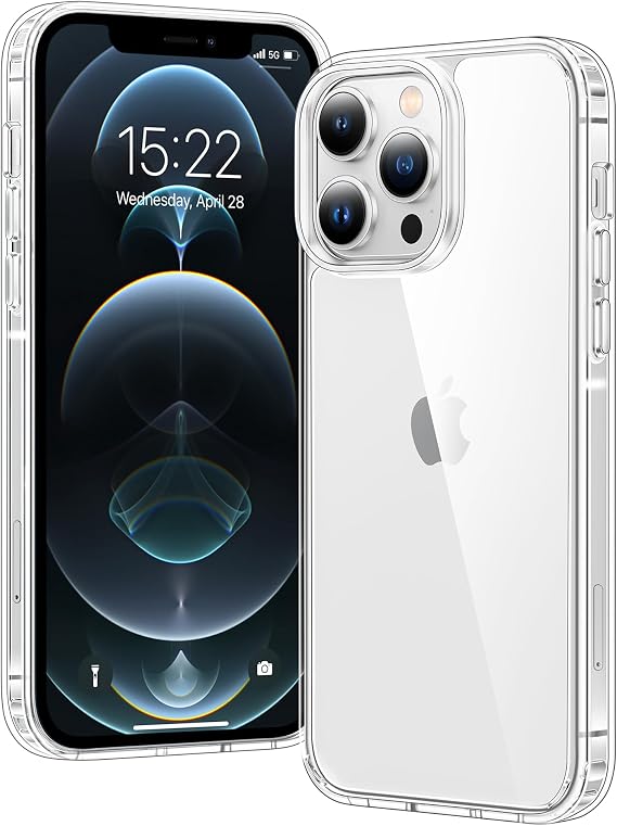 Clear Case for iPhone 12 Pro Max, Ultra Thin, Shockproof TPU Cover, Anti-Yellowing, Crystal Clear, Phone Case for Apple iPhone 12 Pro Max - Clear