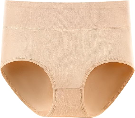 Womens Underwear Cotton Seamless Briefs High Waisted No Show Invisible Soft Stretch Bikini Hipster Brief Cheeky Panties