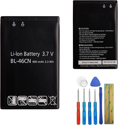 Replacement Battery BL-46CN Compatible with LG Exalt VN360 Exalt 2 II VN370 Cosmos 2 VN251, Cosmos 3 VN251S with Tools