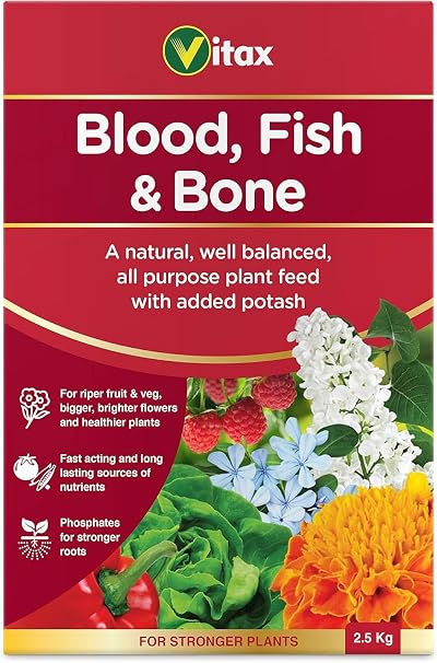Blood Fish & Bone Fertilizer – Organic Multi-Purpose Plant Food for Vegetables, Fruits & Flowers – Promotes Healthy Growth, Vibrant Flowers, Better Ripening (2.5kg)