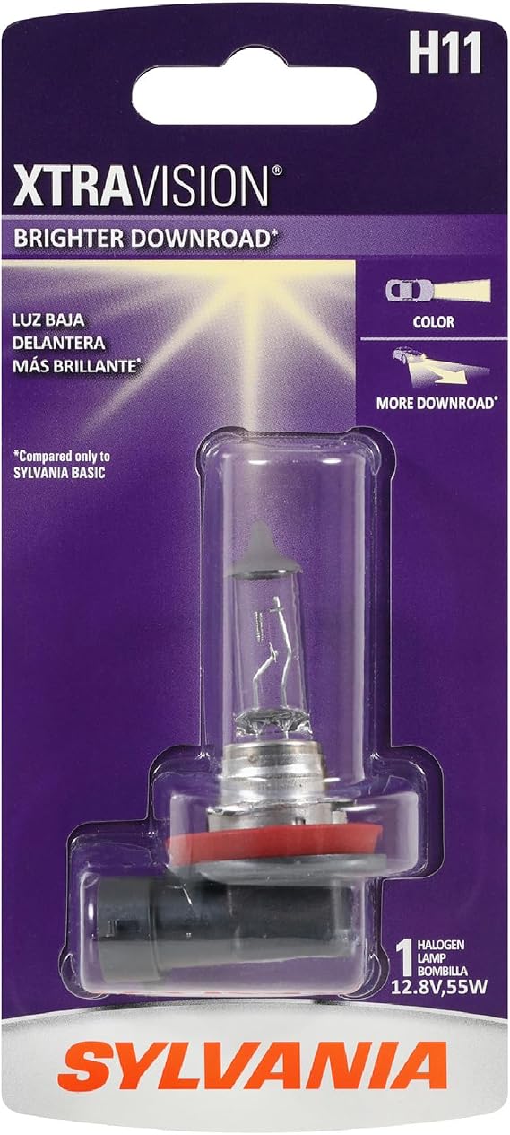 SYLVANIA H11 XtraVision Halogen Headlight Bulb, High or Low Beam, 1 Bulb