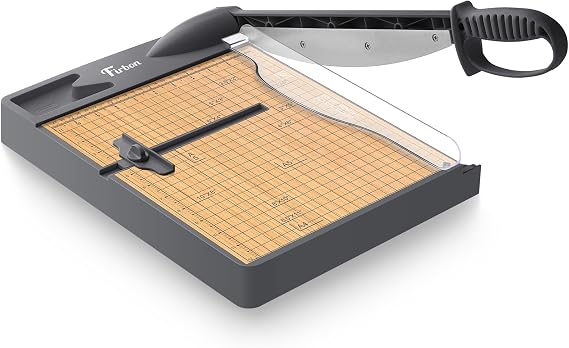 Firbon 12 Inch Wood Guillotine Paper Cutter, Heavy Duty Paper Trimmer