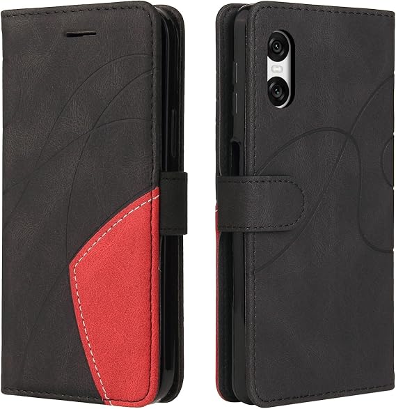 Mobile Phone Case for Sony Xperia 10 VI Case Flip PU Leather Case Cover Fashionable Flip Case for Sony Xperia 10 VI Case Flip Case Mobile Phone Case Protective Cover Black