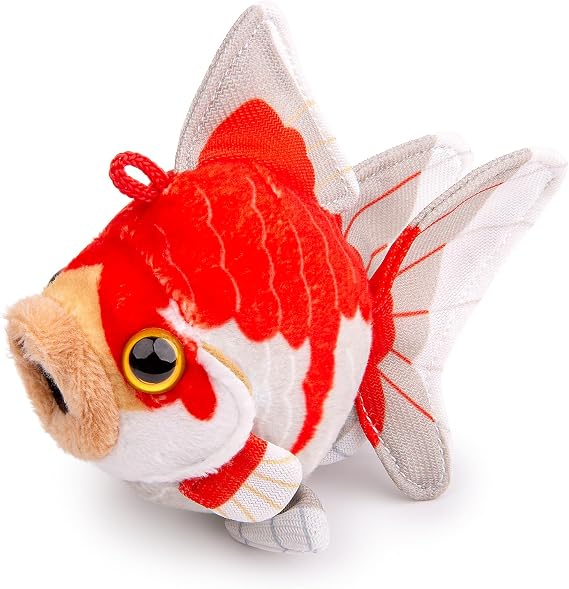 FRANKIEZHOU Goldfish Stuffed Animal- Red and Gray 4In,Fish Plush Toy Soft Toy,Girl Toys,Gifts for Kids, Home Decor