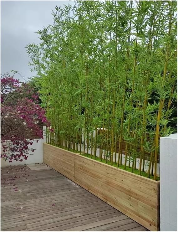 Large Artificial Bamboo Tree Fake Plant Indoor Outdoor 3ft 4ft 5ft 6ft 6.5ft 7ft 8ft Tall, Thin Faux Bamboo Plants with Encrypted Silk Leaves for Yard Privacy Screen Fence DIY Decor(10 Bamboos,1.8m/5.