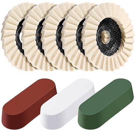 8 Pcs Wool Polishing Wheel Disc and Polishing Compounds Set