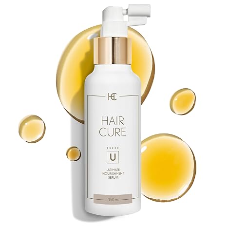 Hair Cure® Haarserum für Haarwachstum für Frauen & Männer - 150 ml - Anti Haarausfall Serum - Haarwachstum Beschleunigen Serum - 16 aktive Inhaltsstoffe & 3 Peptide
