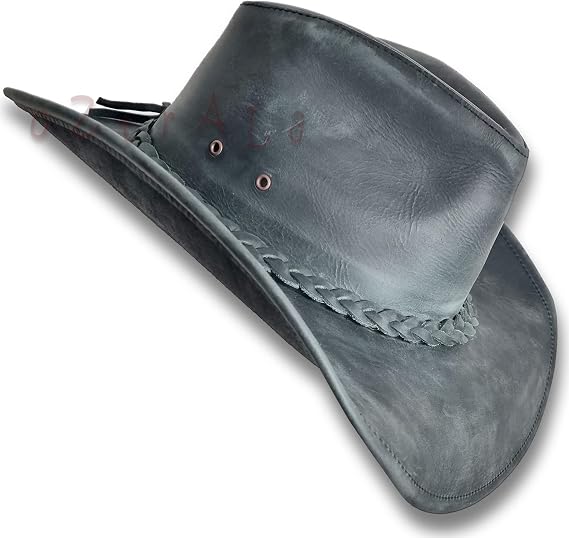 Oztrala Leather Cowboy HAT Australian Outback Western Men Women Desperado HL33