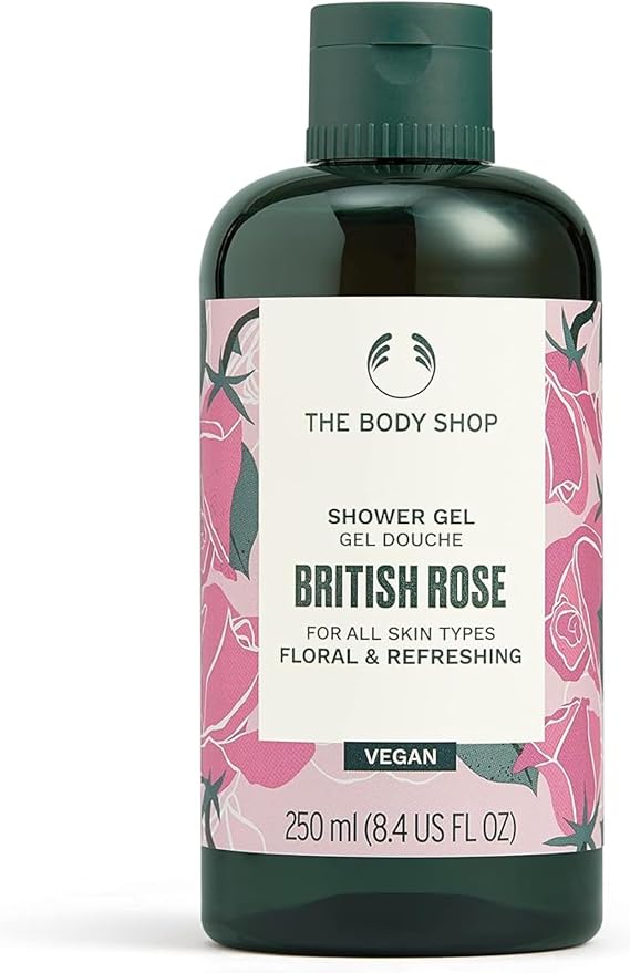 The Body Shop British Rose Shower Gel 250ml | Floral Womens Shower Gel, Body Wash for Women, for All Skin Types, Shower Foam with 92% Natural Origin