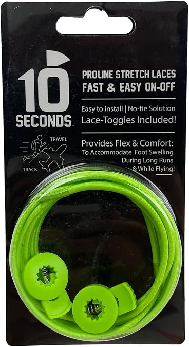 10 Seconds Elastic Laces, Neon Yellow