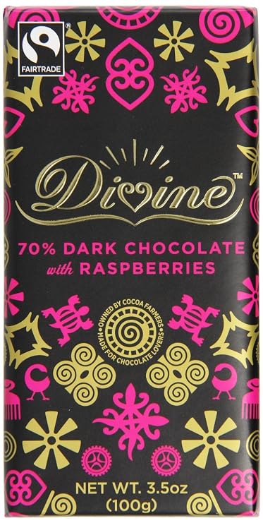 Divine Dark Chocolate with Raspberry 100g