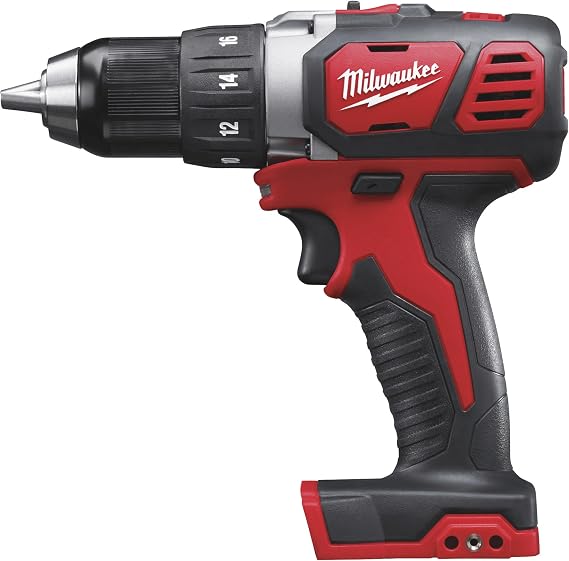 Milwaukee M18 Li-Ion Cordless Compact Electric Drill Driver Tool Only, 1/2in. Keyless Chuck, 500 In./Lbs. Torque, 1800 RPM