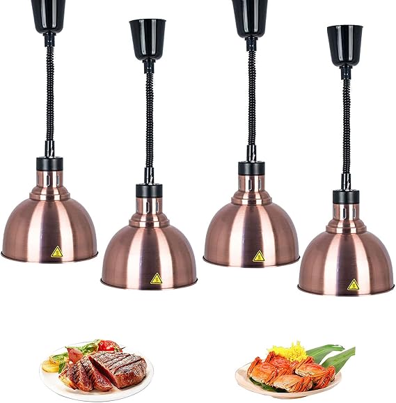 Professional Heat Lamps, Buffet Heating Lamp for Keep Food Warm, Food Heat Pendant Light for Food Service Restaurant Kitchen, 60-180Cm Retractable Food Heating Lamp