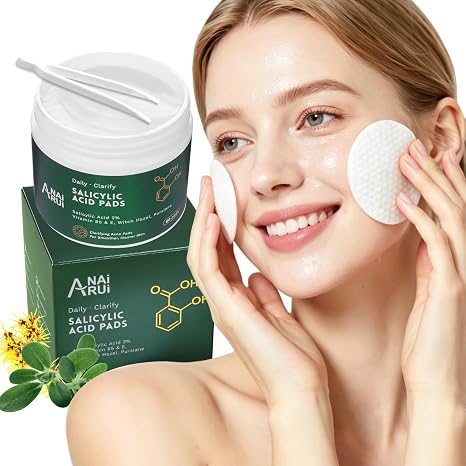 ANAiRUi 2% Salicylsäure Akne Pads Peeling Gesichtspads Gesichtsreinigung Pad für Mitesser Akne und Flecken Gesichtspeeling Resurfacing Pad Weihnachtsgeschenke für Frauen 80 Stücke