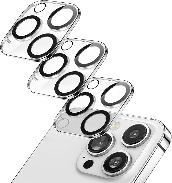 Camera Lens Protector for iPhone 15 Pro 6.1-Inch and iPhone 15 Pro Max 6.7-Inch, 9H Tempered Glass, Anti-Scratch, Not Affect Night Shooting, No-Bubble HD Clarity(3 Pack)