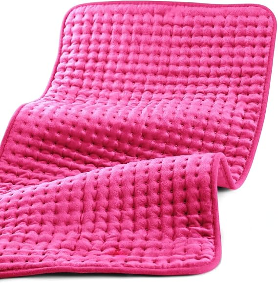 Pink Heating Pad, CooCoCo Large Heated Pad, Heat Pad, Cute Hot Pad for Back, College Dorm Essentials for Girls