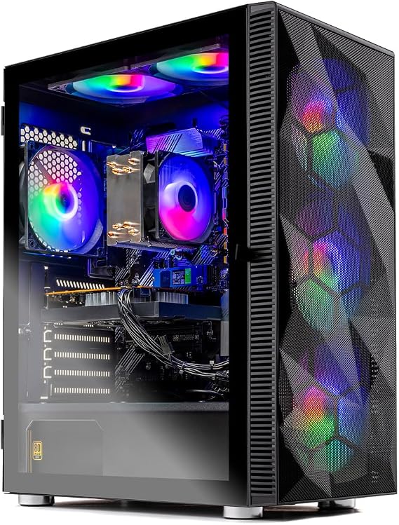 Skytech Gaming Storm Gaming PC, AMD Ryzen 5 5500 3.6GHz, AMD RX 6500XT 8GB, 1TB NVMe SSD, 32GB DDR4 RAM 3200, 650W Gold PSU, Wi-Fi, Win 11, Desktop