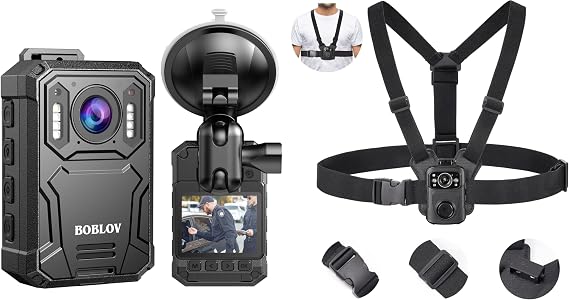 BOBLOV KJ23Pro 2K 128GB Body Camera and Dual Shoulder Mount