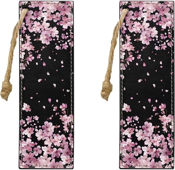 2 Pieces Bookmark for Men Women Book Lovers Ideal for Birthday Present, Teachers Appreciation Pink Cherry Blossoms Bookmarks for Women Teacher