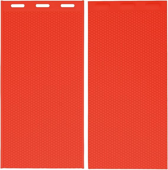 Beeswax Foundation Sheets Press Machine Manual Silicone Beeswax Mold DIY Beekeeping Tool 2 PCS 5.4mm Beeswax Foundation Sheets 41.3x20.5CM for Honeycomb Base Tablet Die (Red)
