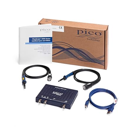 Pico Technology PicoScope 2207B 2 Channel Oscilloscope 70 MHz USB PC Handheld Digital Waveform Generator, Pocket Oscilloscope Kit With Probes, PS7 Software