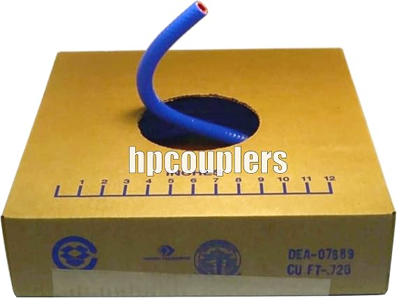Flexfab 5526 Series 3/8" x 50' Boxed Blue Silicone Heater Hose - 10mm 0.38" Radiator Coolant Hose Part 5526-038
