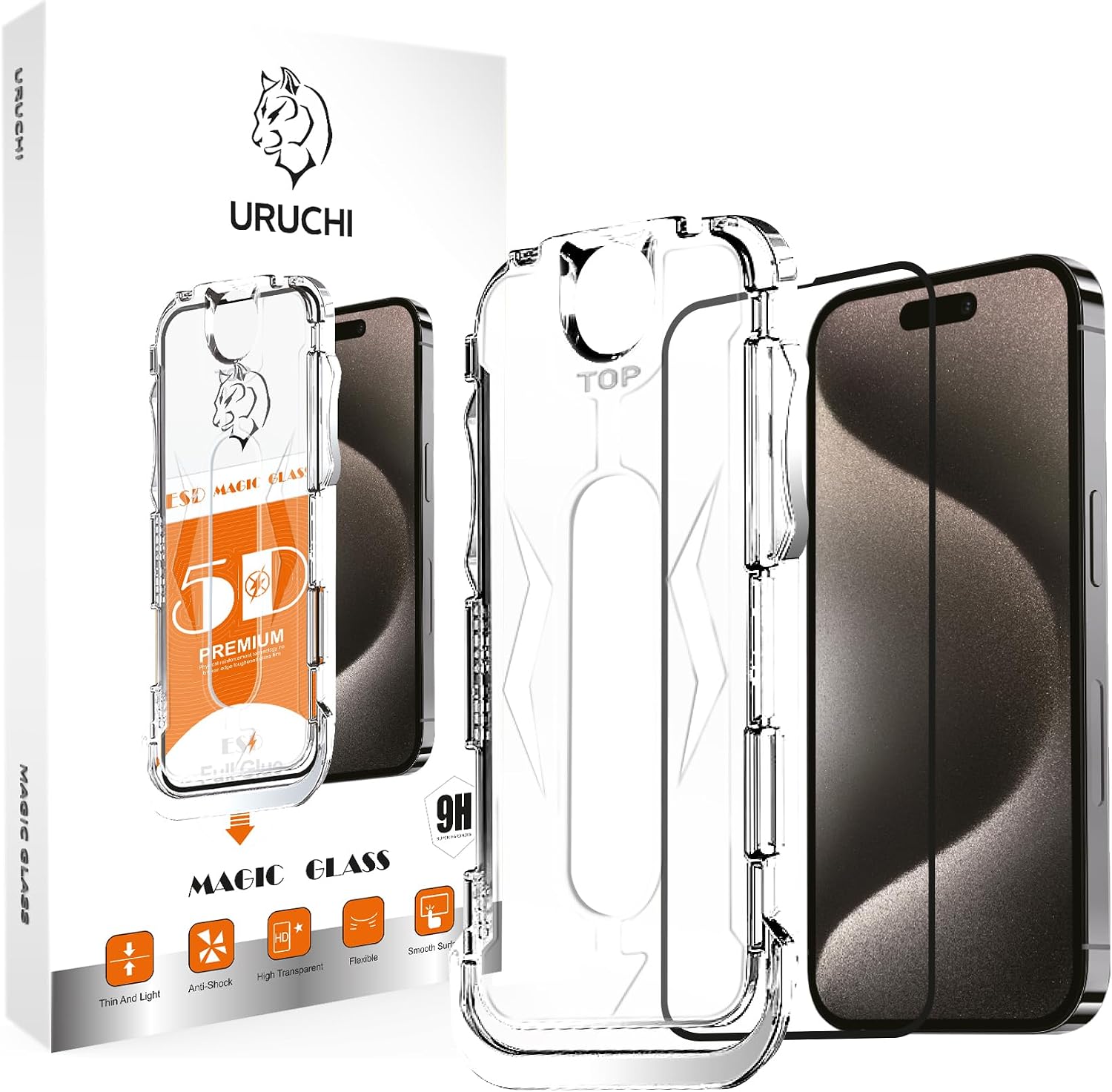 URUCHI Samsung A16 İle Uyumlu Hizalama Aparatlı ve Takılırken Camın Altında Kesinlikle Toz Bırakmayan Darbelere Karşı Ekstra Güçlü Ekran Koruyucu Cam