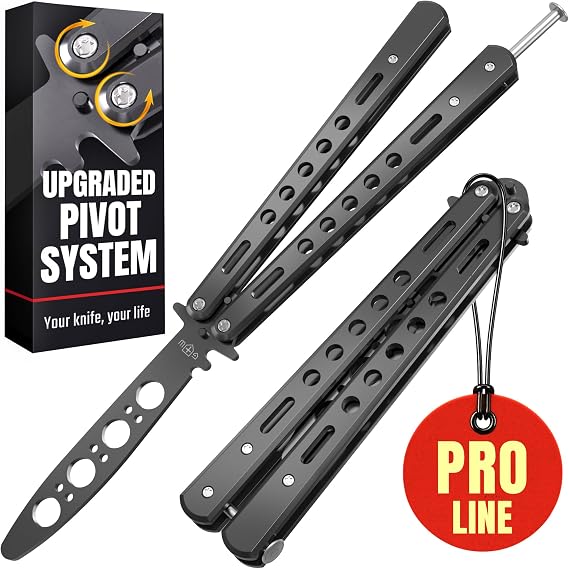Black Practice Trainer - Black Practice Trainer Tool with Sure Spring Latch - Fake Trainers with Durable Build - Full Stainless Steel Fake Dull Trick CSGO Fidget Toy K10 B