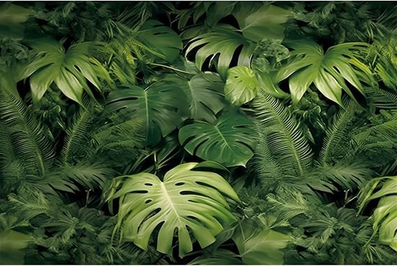 36x18 in Tropical Leaves Terrarium Backdrop Reptile Habitat Background | AWERT Monstera Green Jungle Rainforest Polyester Terrarium Background