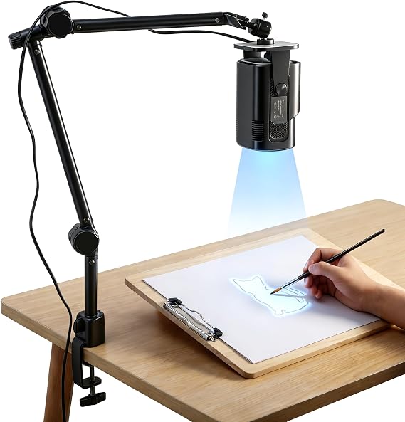 Art Projector for Tracing, 720P HD Smart Sketcher for Artists with Stand | Adjustable Stand, 9.5 to 150 Inches, Auto Keystone, Manual Focus, Adjustable Brightness, For Artists Canvas Wall Murals