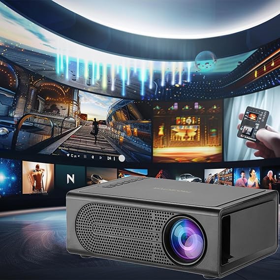 Portable Wall Projector, Mini Projector for Bedroom with Remote LED, Projector 1080P HD, Projector for Living Room Bedroom USB/AV/Memory Card
