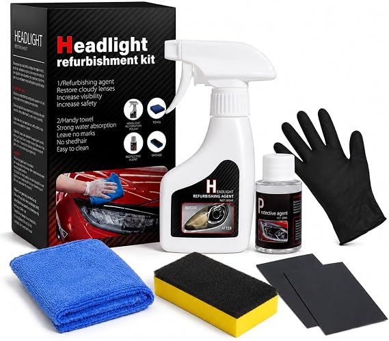Car Headlight Restoration Kit: Cleaner and Restorer Kit for Automotive