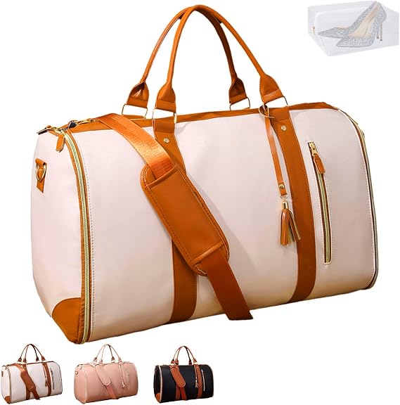 Jenni Bag, Jenni Travel Bag, My Jenni Travel Bag for Women, Jennibag Travel Bags for Women, Convertible Garment Duffel Bag (Basic Beige)