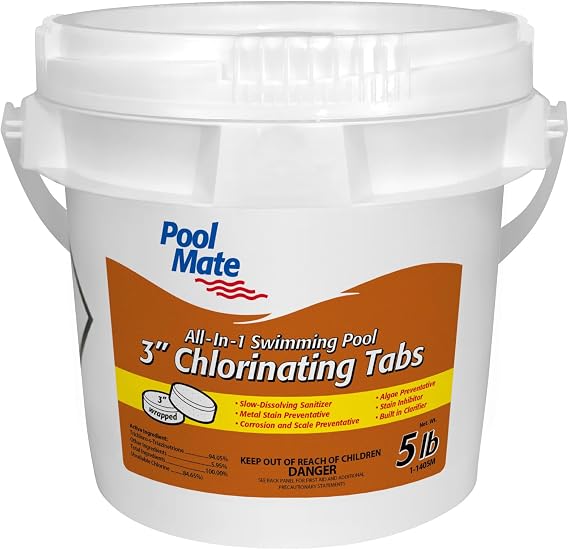 Pool Mate 5-Pounds Premium All-in-1 Swimming Pool Chlorine Tablets 3 Inch