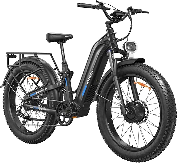 FREESKY Ranger AIR Dual Motor Electric Bike for Adults, 3500W 200NM Fast Ebike,105Miles Long Range E Bike,Full Suspension Electric Mountain Bike, 26'' Fat Tire Electric Bicycle for Man Womens Hunters