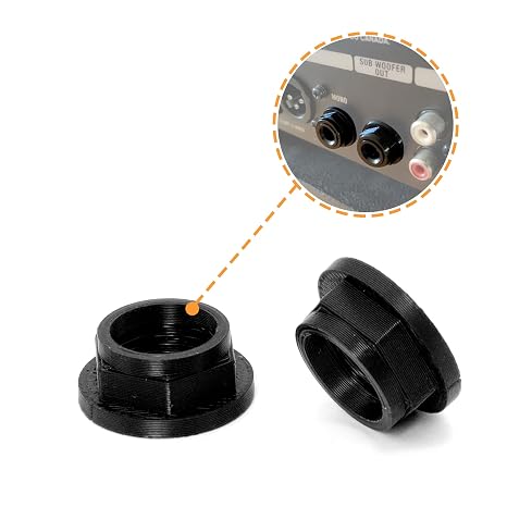 SplashNColor Black Jack Nuts Replacement Compatible with Roland 1/4" Jacks (Part #17041657) Pre-Threaded M12x1 Non-Standard Threading - Hardware Nuts - Guitar Amp Replacement Parts (2 Pack)