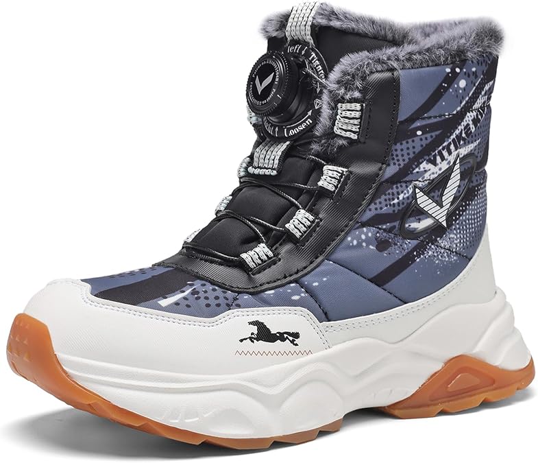 Kids Snow Boots Boys Girls Winter Waterproof Hiking Shoes
