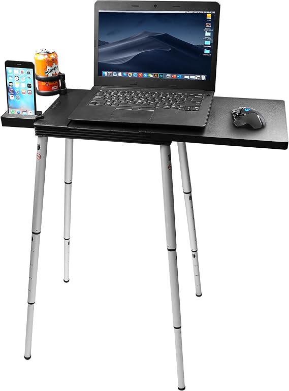 Tabletote Portable Laptop Computer Desk Stand Table Foldable Compact Lightweight Adjustable Height 19-29 inches for Travel Remote Work Home Office School Debate