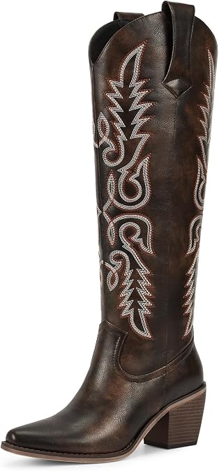 wetkiss Women's Pointed Toe Cowboy Boots