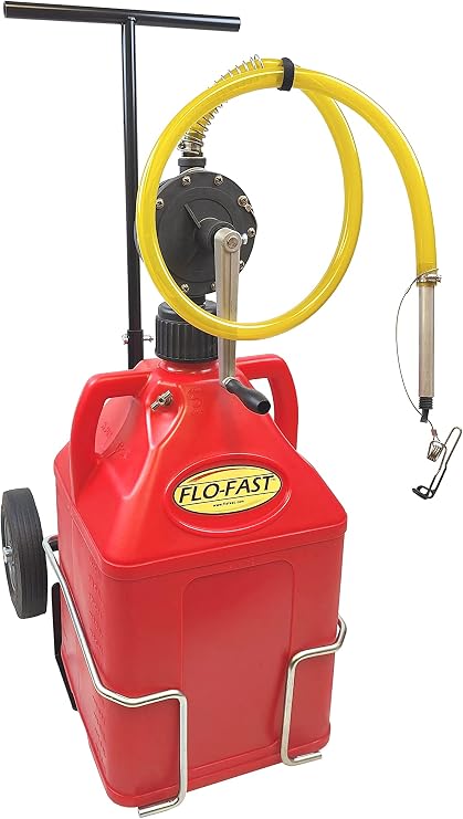 FLO-FAST Pro 15-Gallon Fluid Transfer System with High-Flow Pump & Standard Cart 8 GPM, Portable, Durable, Made in USA Marine, ATV, Automotive, Agriculture
