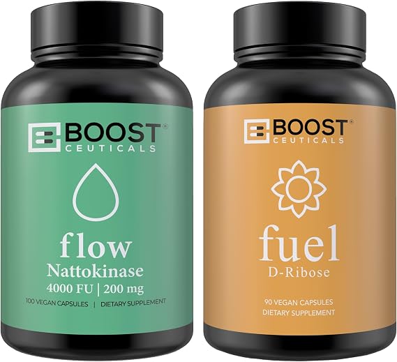 BoostCeuticals Nattokinase 4000 FU D Ribose Popular Together Bundle