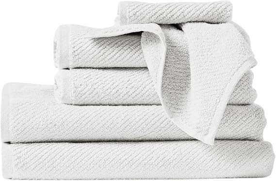 Coyuchi Air Weight Organic Bath Towel, 100% Organic Cotton Towel | Absorbent, Quick-Drying Twill Weave, 27" x 54", Alpine White
