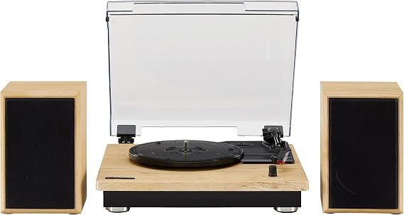 Crosley CR6043A-NA Brio Record Player with Speakers, Natural