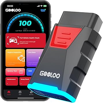 GOOLOO DS100 OBD2 Scanner Bluetooth, Wireless All System OBD2 Scanner Diagnostic Tool, Check Engine, Live Data, 6 Reset Services, Read and Clear Error Codes for All OBDII Protocol Cars Since 1996