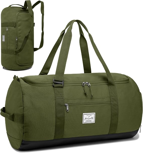 60L Travel Bag with Shoe Compartment Large Sports Bag for Men Women Waterproof Gym Training Bag Lightweight Weekender Overnight Bag Hand Luggage for Camping Travel Fitness Green