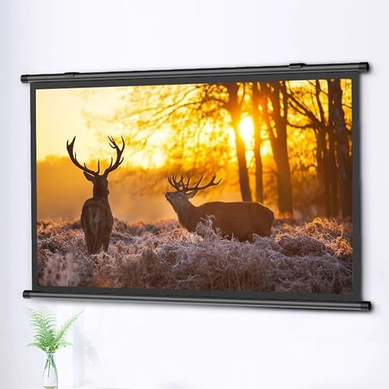 Manual Pull-Down Projector Screen,Projector Screen Manual Projection Screens, Wall Ceiling Mount Manual Projector Screen, Portable Projector Screen, Idea For Home Cinema, Garden Pa-16:09-40 (16:09 72)
